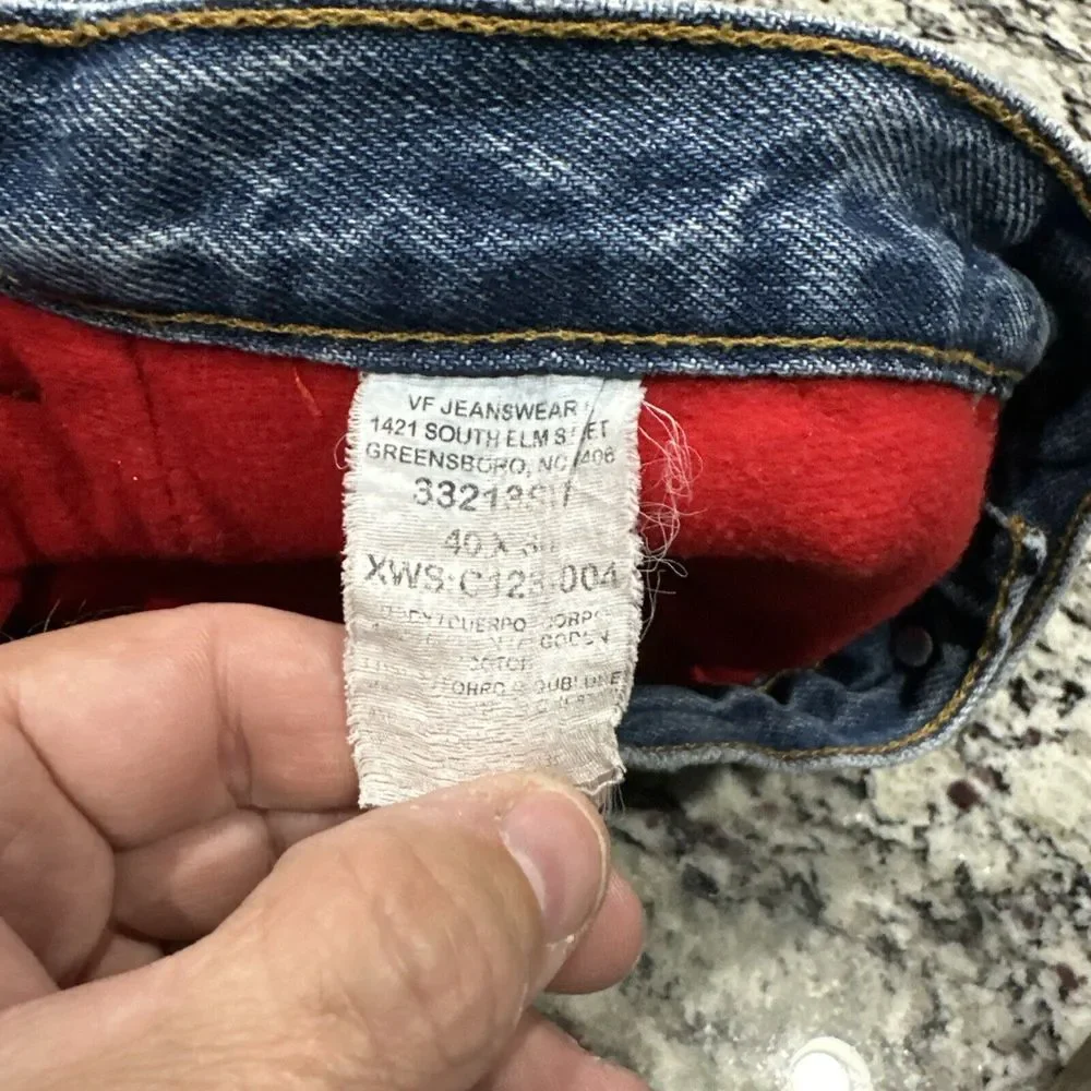 used Wrangler Rugged Wear‎ Blue Jeans Men's 40x30 Red Lined Insulated